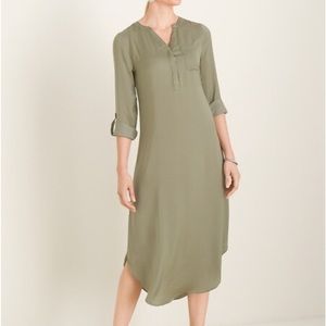 New Chico’s Sage Woven Shirttail-Hem Dress size 2